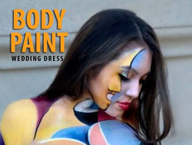 body painting wed dress